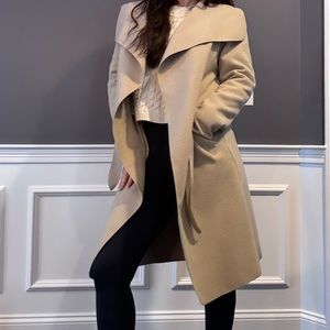 PrettyLittleThing tan fleece trench coat, woman’s size small